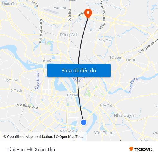 Trần Phú to Xuân Thu map