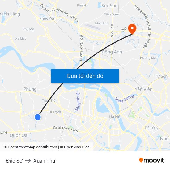 Đắc Sở to Xuân Thu map