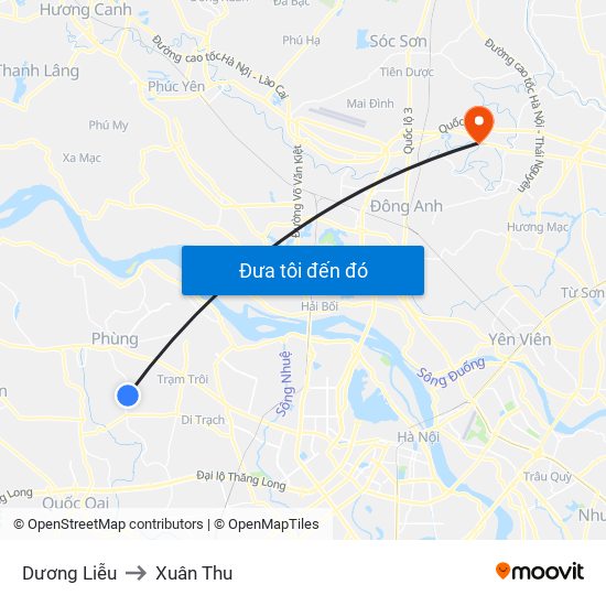 Dương Liễu to Xuân Thu map