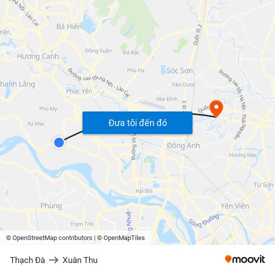 Thạch Đà to Xuân Thu map