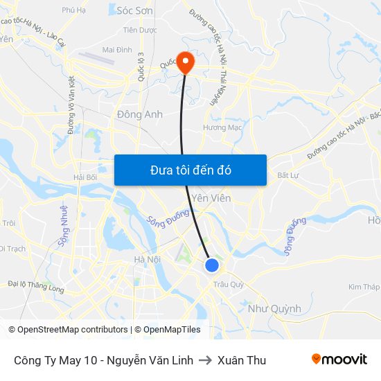 Công Ty May 10 - Nguyễn Văn Linh to Xuân Thu map