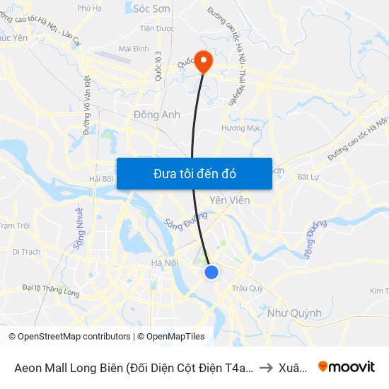 Aeon Mall Long Biên (Đối Diện Cột Điện T4a/2a-B Đường Cổ Linh) to Xuân Thu map