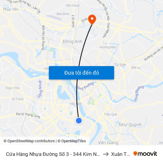 Cửa Hàng Nhựa Đường Số 3 - 344 Kim Ngưu to Xuân Thu map