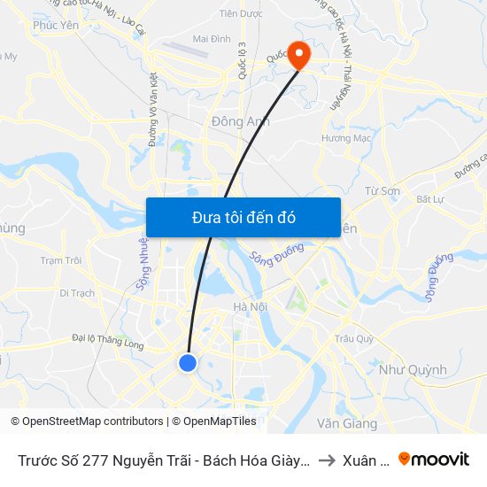 Trước Số 277 Nguyễn Trãi - Bách Hóa Giày Thượng Đình to Xuân Thu map