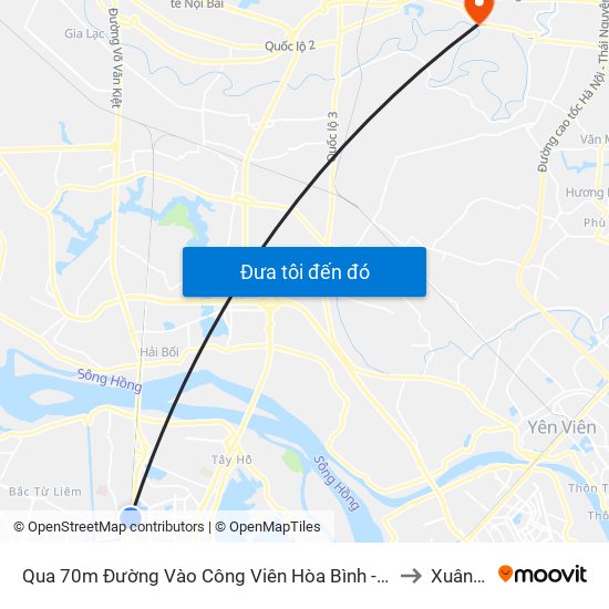 Qua 70m Đường Vào Công Viên Hòa Bình - Phạm Văn Đồng to Xuân Thu map