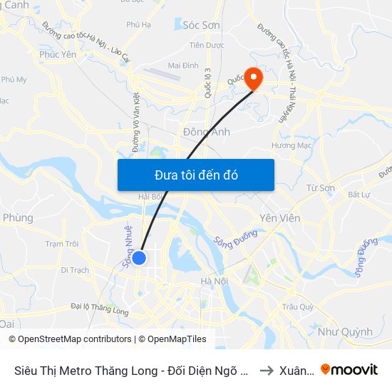 Siêu Thị Metro Thăng Long - Đối Diện Ngõ 599 Phạm Văn Đồng to Xuân Thu map