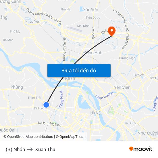 (B) Nhổn to Xuân Thu map