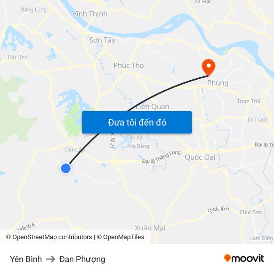 Yên Bình to Đan Phượng map