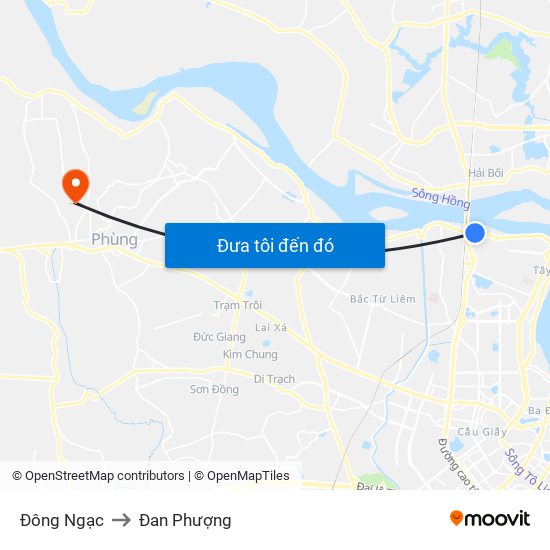 Đông Ngạc to Đan Phượng map