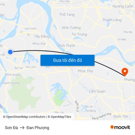 Sơn Đà to Đan Phượng map