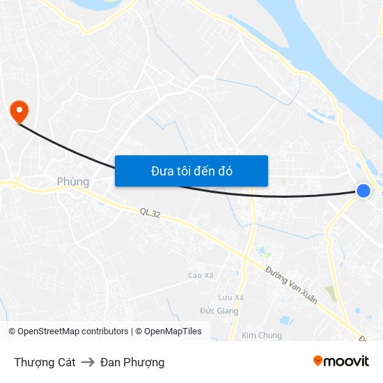 Thượng Cát to Đan Phượng map