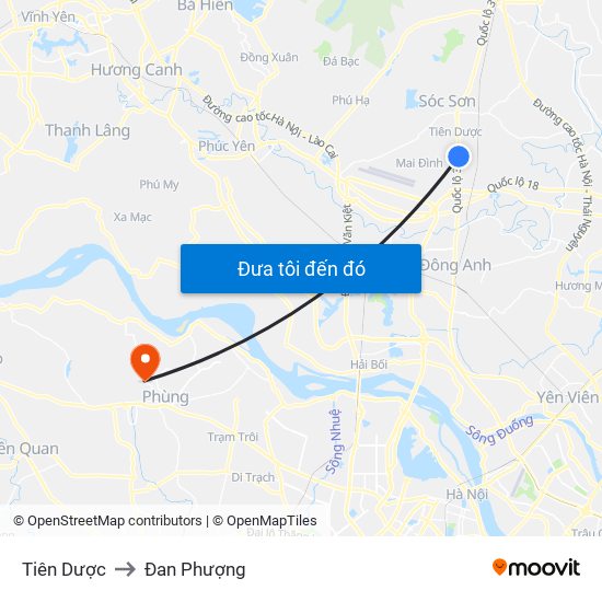 Tiên Dược to Đan Phượng map