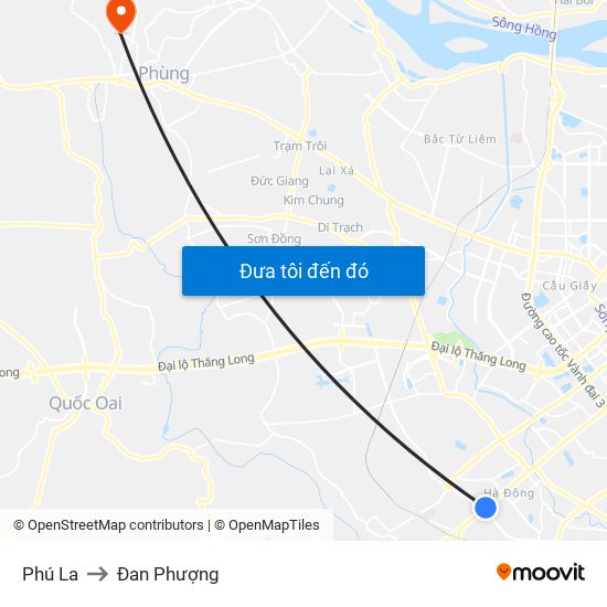 Phú La to Đan Phượng map