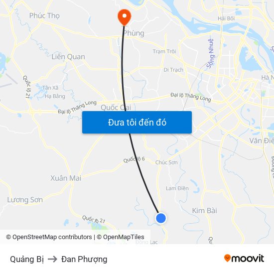 Quảng Bị to Đan Phượng map