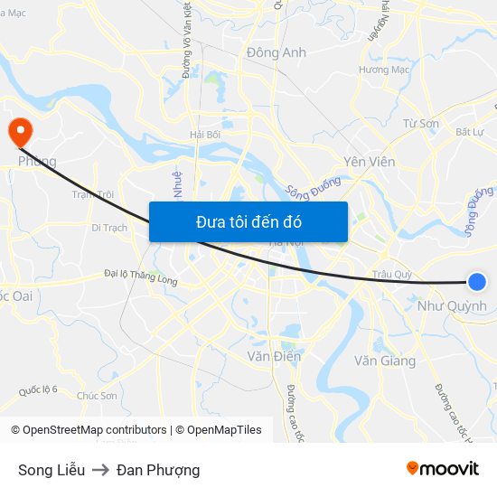 Song Liễu to Đan Phượng map