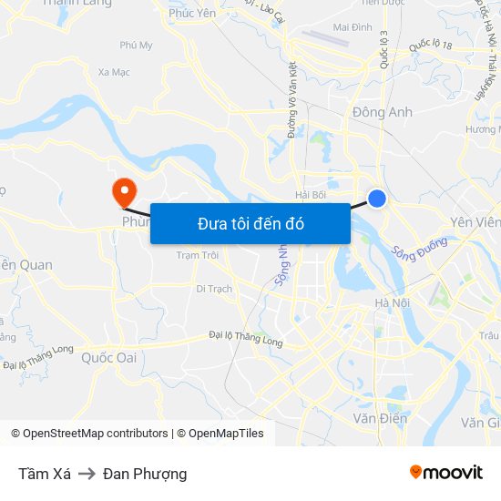 Tầm Xá to Đan Phượng map