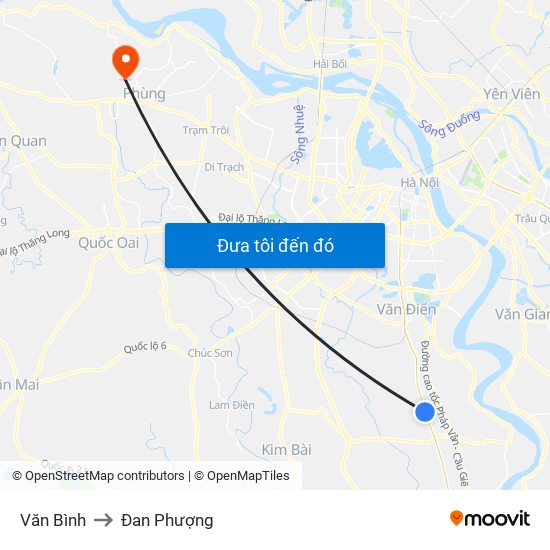 Văn Bình to Đan Phượng map