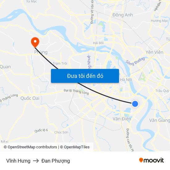 Vĩnh Hưng to Đan Phượng map