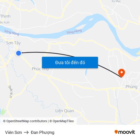 Viên Sơn to Đan Phượng map