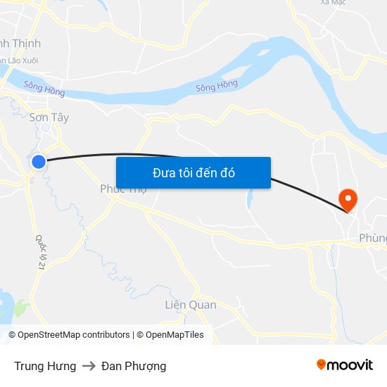 Trung Hưng to Đan Phượng map