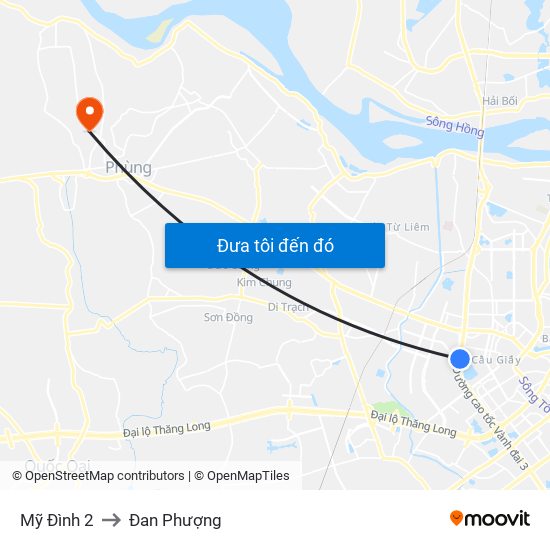 Mỹ Đình 2 to Đan Phượng map