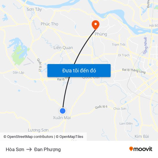 Hòa Sơn to Đan Phượng map