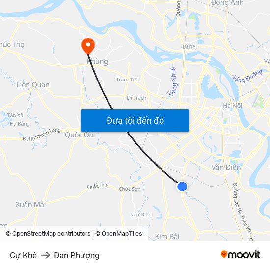 Cự Khê to Đan Phượng map