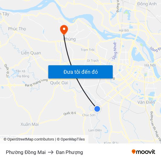 Phường Đồng Mai to Đan Phượng map