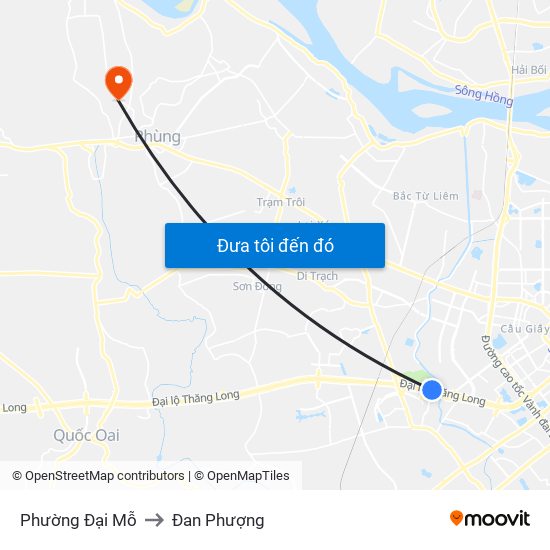 Phường Đại Mỗ to Đan Phượng map