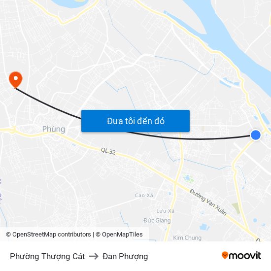 Phường Thượng Cát to Đan Phượng map