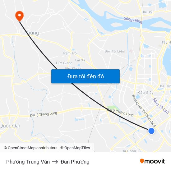 Phường Trung Văn to Đan Phượng map