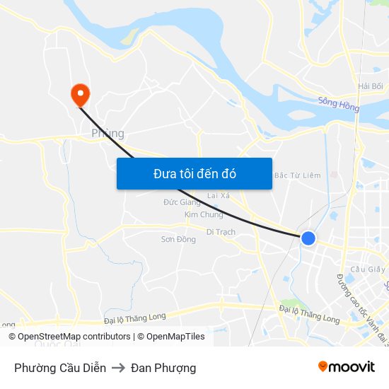 Phường Cầu Diễn to Đan Phượng map