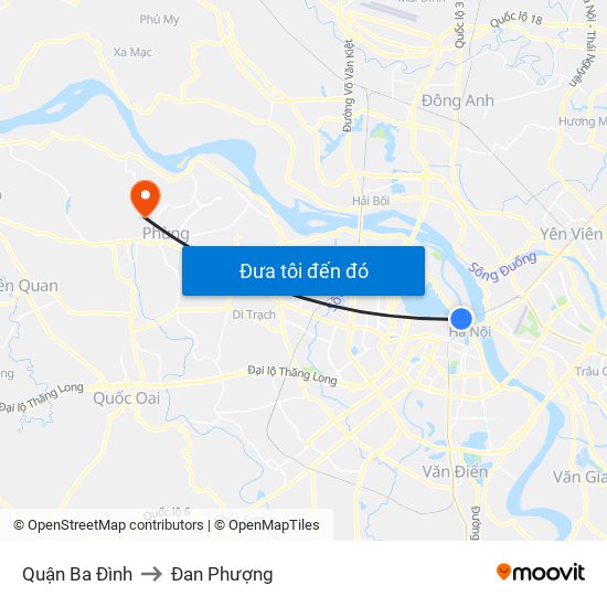 Quận Ba Đình to Đan Phượng map