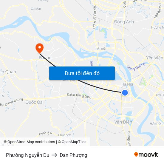 Phường Nguyễn Du to Đan Phượng map