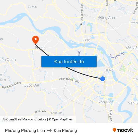 Phường Phương Liên to Đan Phượng map