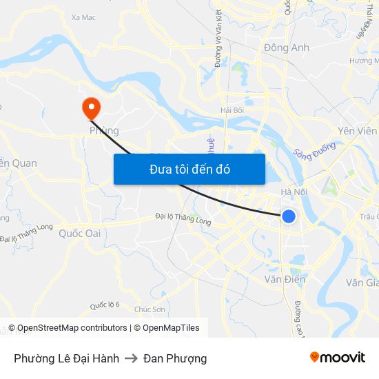 Phường Lê Đại Hành to Đan Phượng map