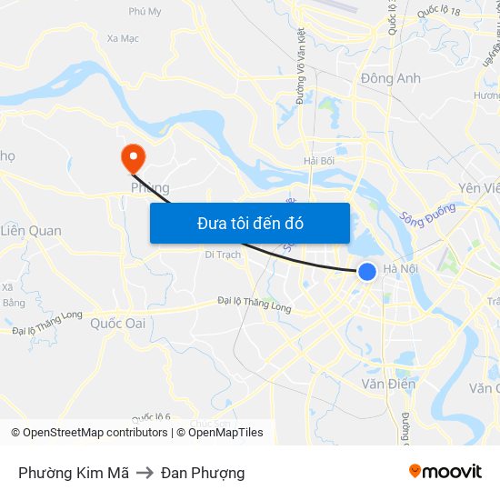 Phường Kim Mã to Đan Phượng map