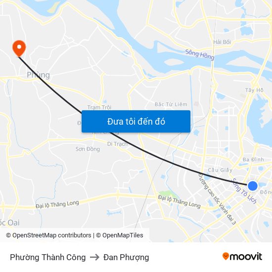 Phường Thành Công to Đan Phượng map