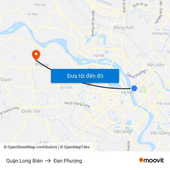 Quận Long Biên to Đan Phượng map