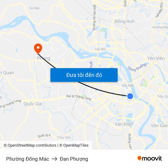 Phường Đống Mác to Đan Phượng map