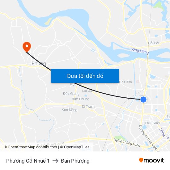 Phường Cổ Nhuế 1 to Đan Phượng map