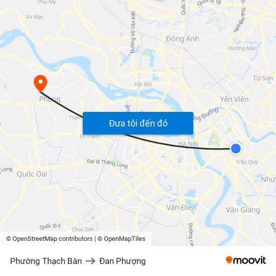 Phường Thạch Bàn to Đan Phượng map