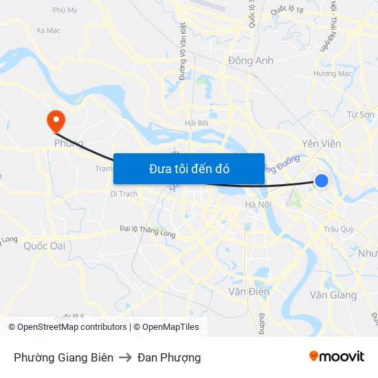 Phường Giang Biên to Đan Phượng map
