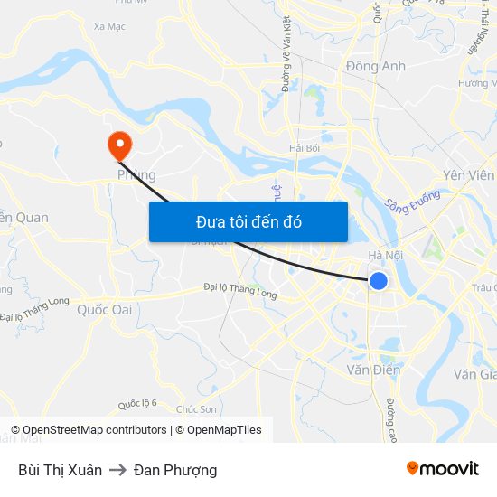 Bùi Thị Xuân to Đan Phượng map