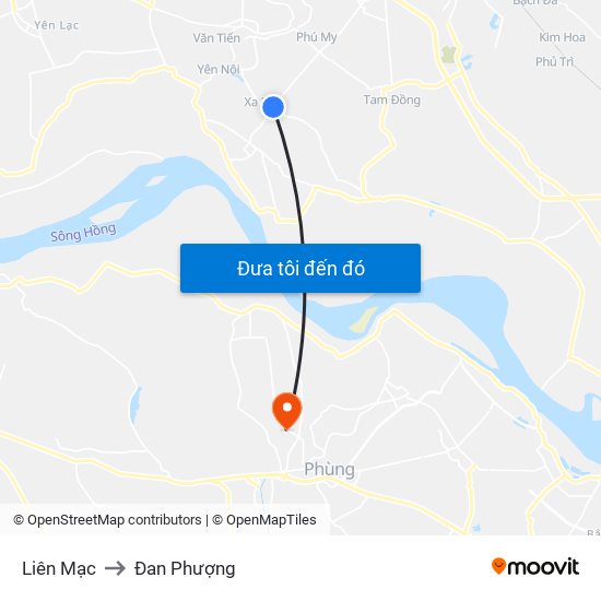 Liên Mạc to Đan Phượng map