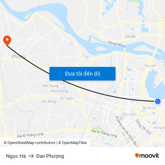 Ngọc Hà to Đan Phượng map