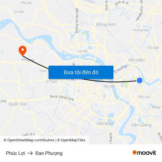 Phúc Lợi to Đan Phượng map