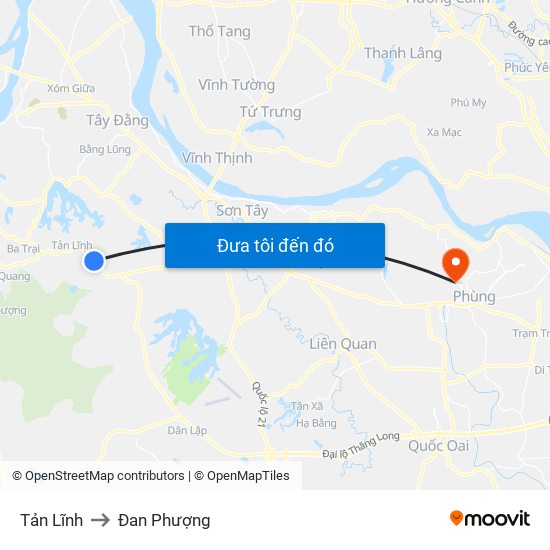 Tản Lĩnh to Đan Phượng map