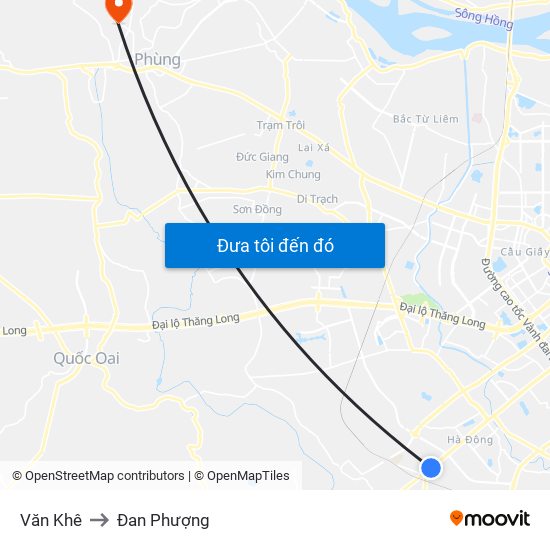 Văn Khê to Đan Phượng map