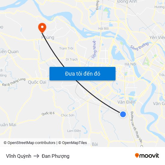 Vĩnh Quỳnh to Đan Phượng map